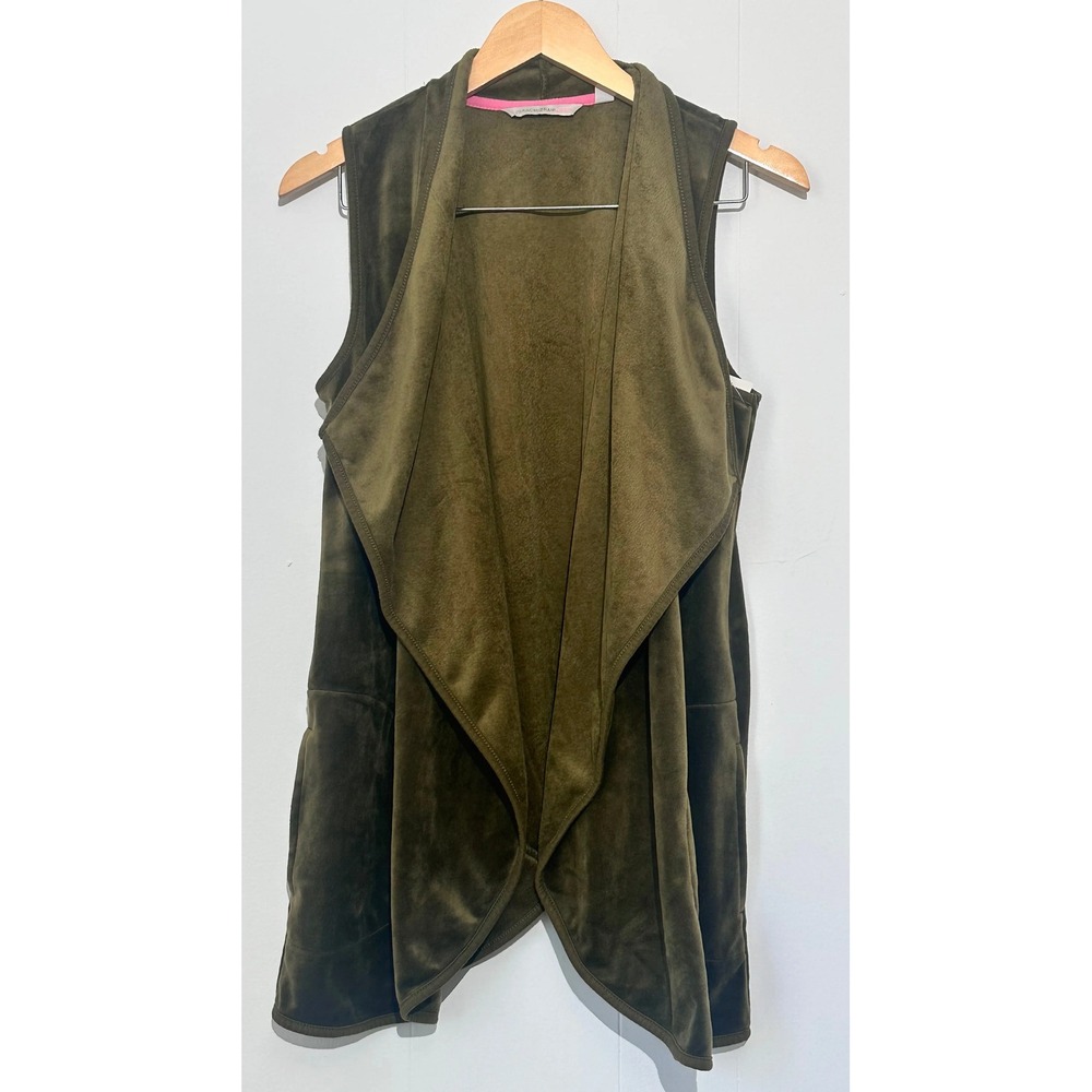 IssacMizrahi Green Velvet Vest Small